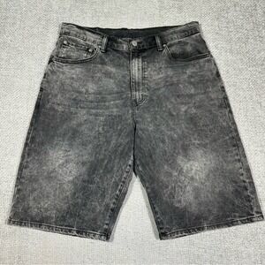 Levis 569 Shorts Mens 34 Black Acid Washed Loose Fit Denim Jean Skater Jorts
